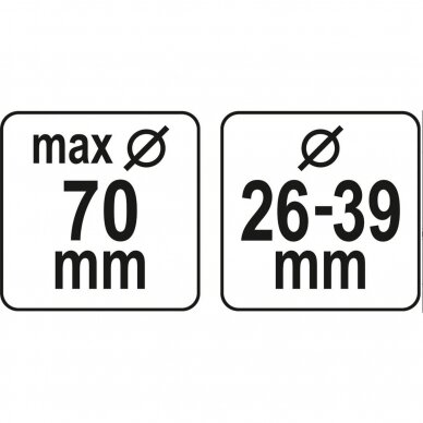 NUSIURBIMO SISTEMA  grąžtams ir kaltams Yato 29 - 36 mm,70 mm (YT-82982) 1