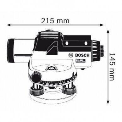 Optinis nivelyras Bosch GOL 32D + stovas BT 160 + liniuotė GR 500 3