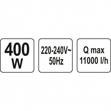 Panardinamas siurblys su plūde Yato YT-85330, 400W (11000l/h) 4