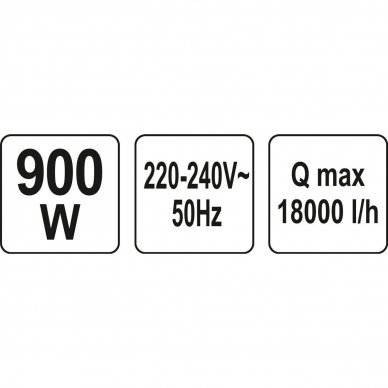 Panardinamas siurblys su plūde Yato YT-85333, 900W (18000l/h) 2
