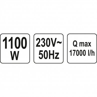 Panardinamas siurblys su plūde Yato YT-85343, 1100 W (14000l/h) 3