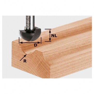 Pirštinė lovelių freza Festool HW S8 R12,7 (490987)