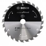 Pjovimo diskas Bosch Standard for Wood, 160x20/15.875x1.5/1.0x24T, 2608837676