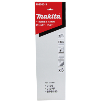 Pjovimo juosta Makita 792560-3, 13x0,5x1140mm, 14 Tpi, HCS, >5mm, 3 vnt. 2