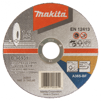 Pjovimo diskas metalui Makita B-46931, 125x1,6 mm