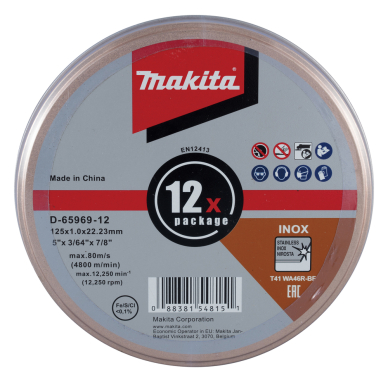 Pjovimo diskas Makita D-65969-12, 125x1.2mm, WA46R-BF RST (12 vnt.) 3