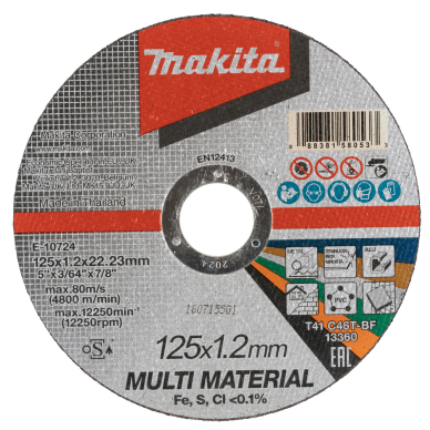 Pjovimo diskas Makita E-10724, 125X1,2x22.23mm, MULTI MATERIAL