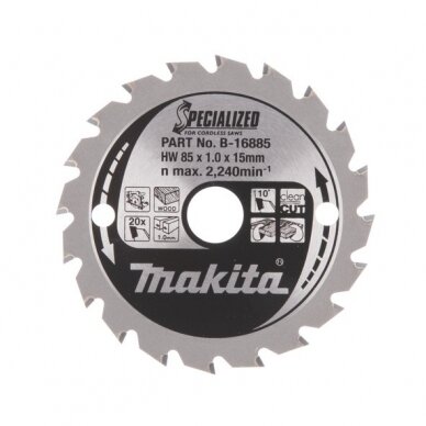 Pjovimo diskas 85x15mm 20T Medžiui Makita B-16885