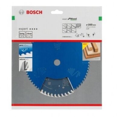 Pjovimo diskas Bosch Expert for Wood, 165x20x2,6 mm, Z48, 2608644024 1