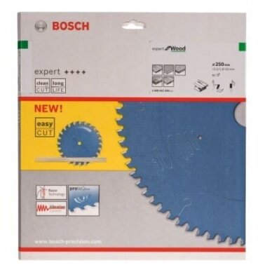 Pjovimo diskas Bosch Expert for Wood, 250x30x2,5 mm, Z80, 2608642500 1