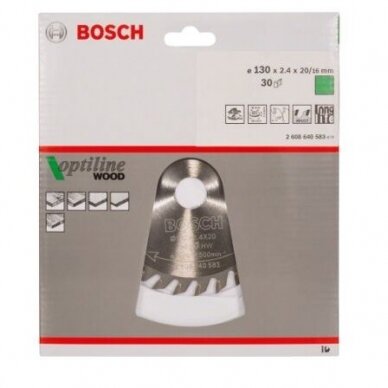 Pjovimo diskas Bosch Optiline Wood, 130x16m, 2608640583 1