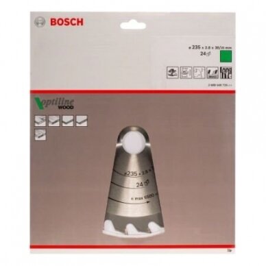 Pjovimo diskas Bosch Optiline Wood, 235x30mm, 2608640725 1