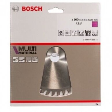 Pjovimo diskas Bosch Standard for Multi Material, 160x20/16, 2608640503 1