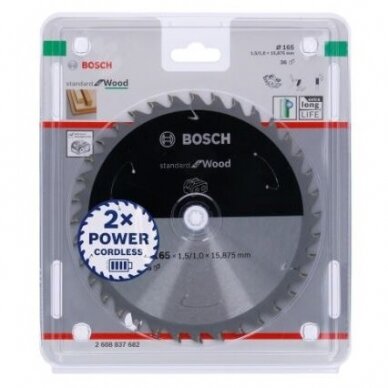 Pjovimo diskas Bosch Standard for Wood, 150x20/16x1.6/1.0x24T, 2608837674 1