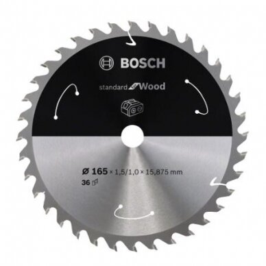 Pjovimo diskas Bosch Standard for Wood, 165x20/16x1.5/1.0x12T, 2608837684