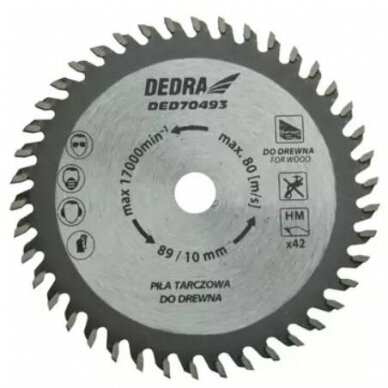 Pjovimo diskas Dedra DED70493, 89 mm 1