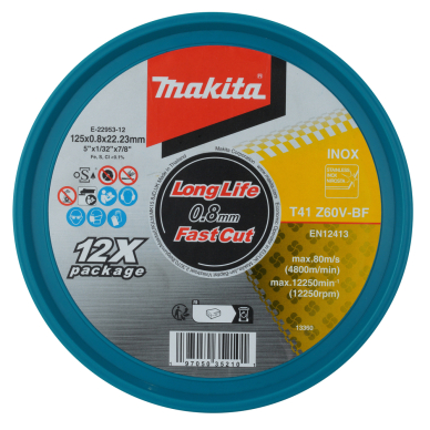 Pjovimo diskas Makita E-22953-12, 125x0.8mm, Z60V-BF, Inox 2