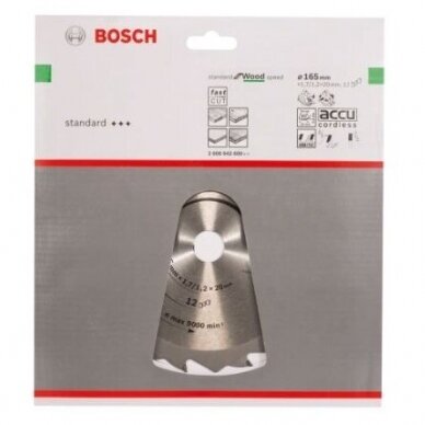 Pjovimo diskas medienai Bosch SPEEDLINE WOOD, 165x20/16mm, 2608642600 1