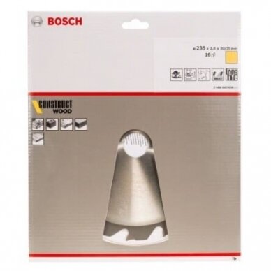 Pjovimo diskas medienai Bosch SPEEDLINE WOOD, 235x30mm, 2608640636 1