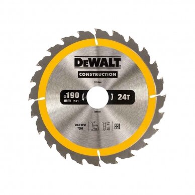 Pjovimo diskas medienai DeWalt DT1945-QZ Construction, 190x30 mm, Z40