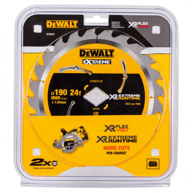 Pjovimo diskas medienai Dewalt DT40270-QZ, 190 mm, T24 3