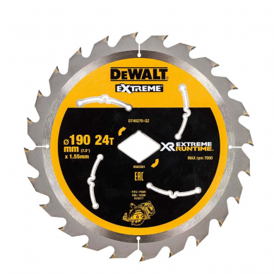 Pjovimo diskas medienai Dewalt DT40270-QZ, 190 mm, T24