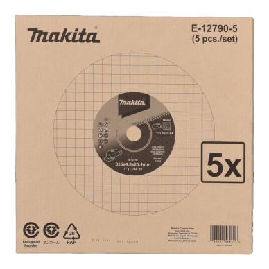 Pjovimo diskas metalui Makita E-12790-5, 355X4,3X25,4mm, 5 vnt. 1