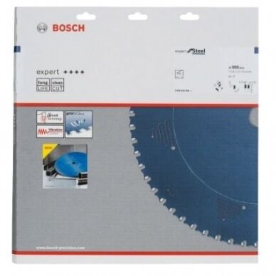 Pjovimo diskas metalui Bosch EXPERT FOR STEEL, 305x25,4mm, Z60, 2608643060 1