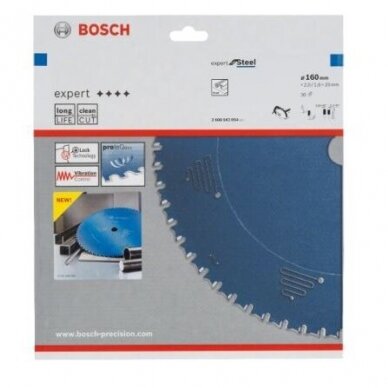 Pjovimo diskas metalui Bosch Standard for Steel, 160x20x1.6mm, 30, 2608643054 1