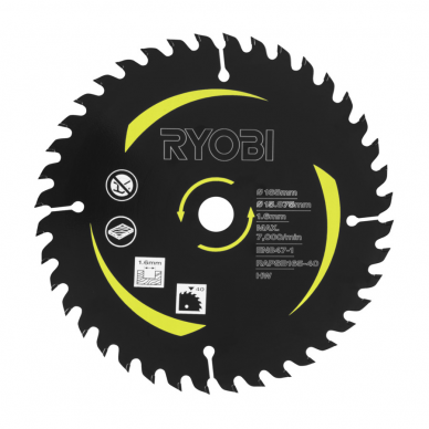 Pjovimo diskas Ryobi RAPSB165-40, 165 mm