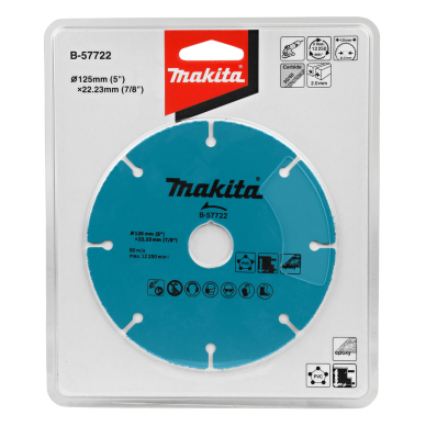 Pjovimo diskas su kietmetalio grūdeliais Makita B-57722, 125 mm 1