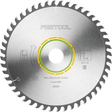 Pjovimo diskas WOOD FINE CUT Festool HW 225x2,6x30 W48 (488289) 1