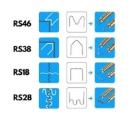 Plastikiniai kampiniai segtukai DEDRA DED75271, tipas RS38, 0,8 mm, 100 vnt.