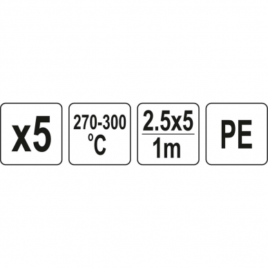 Plastiko suvirinimo juosta Yato, 2.5 x 5 mm, 1 m, 5 vnt. 3