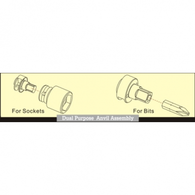 Pneumatinės terkšlės - veržliasukio rinkinys UnoStar, 10 mm (3/8"), 1/4" (6.3 mm) antgaliams 2