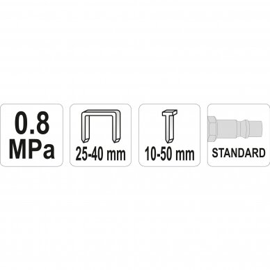 Pneumatinis kabiamūšis / viniamūšis Yato YT-09203, 25-40 mm / 10-50 mm 2