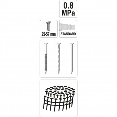 Pneumatinis viniamūšis būgninis Yato 25-57 mm 2