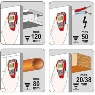 Profilių / drėgmės / įtampos aptikimo detektorius Yato YT-73138