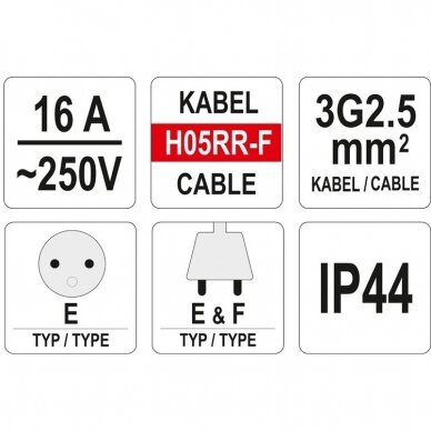 Prailginimo kabelis 3x2,5mm2, 30m 2