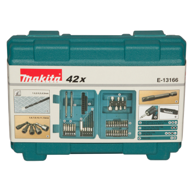 Antgalių rinkinys Makita E-13166, 42 vnt.