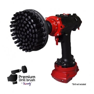 Profesionalus valymo šepetys NEMO Premium Drill Brush - ypač kietas, juodas, 13 cm 1