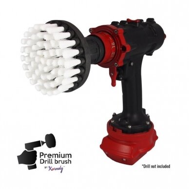 Profesionalus valymo šepetys Premium Drill Brush - ypač minkštas, baltas, 10 cm 4