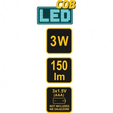 Prožektorius dedamas ant galvos | COB LED 3W (88676) 3