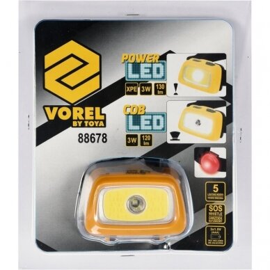 Prožektorius dedamas ant galvos XPE CREE 3W + COB LED 3W (88678) 4