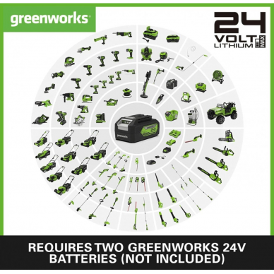 Akumuliatorinis lapų pūstuvas Greenworks gd24x2abk2x, 48V (2X24V) 4