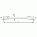 Raktas ratams CV 22mm*38mm / ilgis 410mm