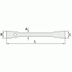 Raktas ratams tiesus 13x14mm / dvipusis