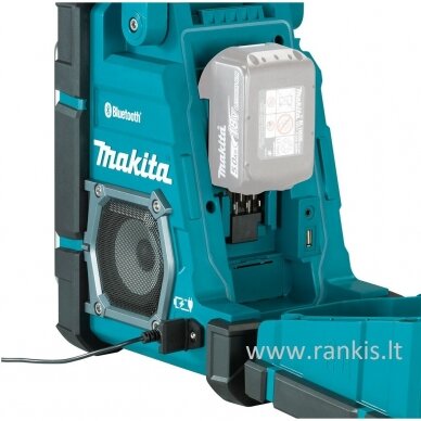 Radijas Makita DMR300 su Bluetooth ir integruotu akumuliatorių krovikliu 10.8-12-14.4-18V 6