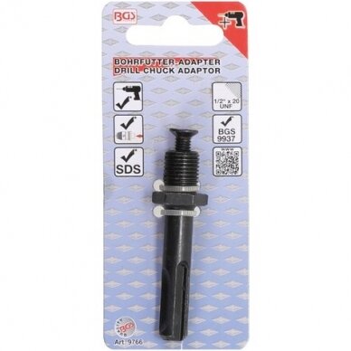 Griebtuvo adapteris, 1/2" UNF, SDS, Bgs-technic 1