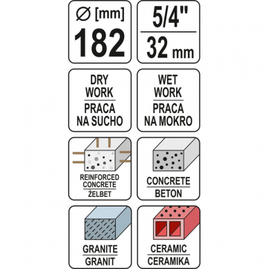 Sauso / šlapio gręžimo karūna Yato, 1/4", 430 / 182 mm 3